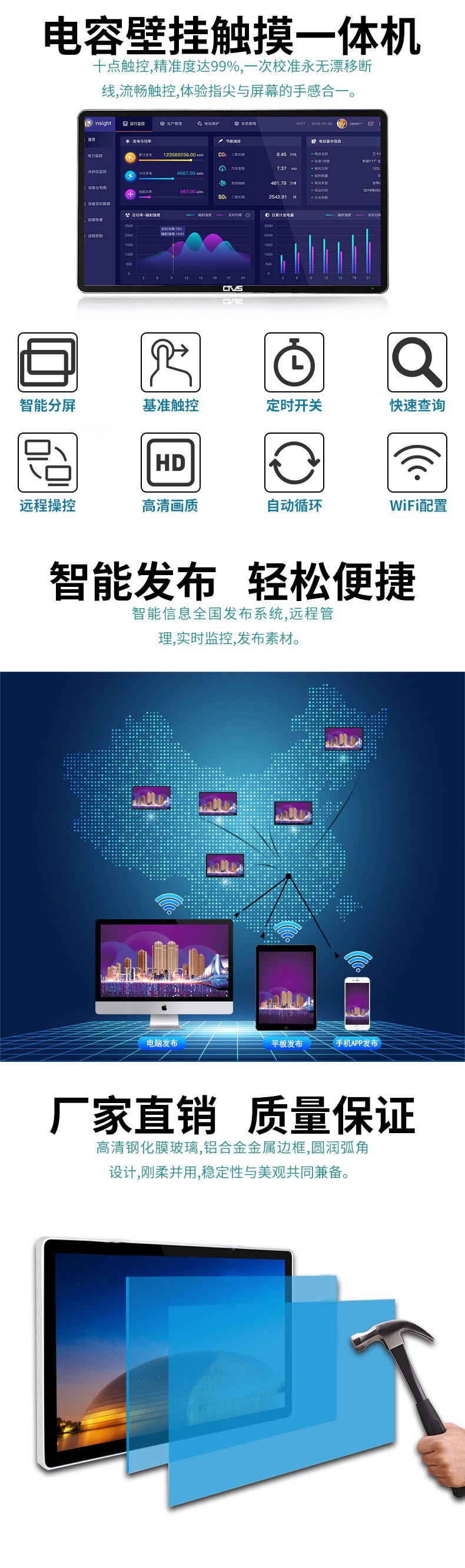 壁掛式23.6寸電容觸摸一體機(jī)PC版詳情圖